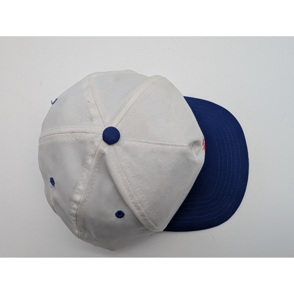 Vintage Sherwin-Williams Co Snapback Hat White Blue Paint Logo Trucker Cap View 5